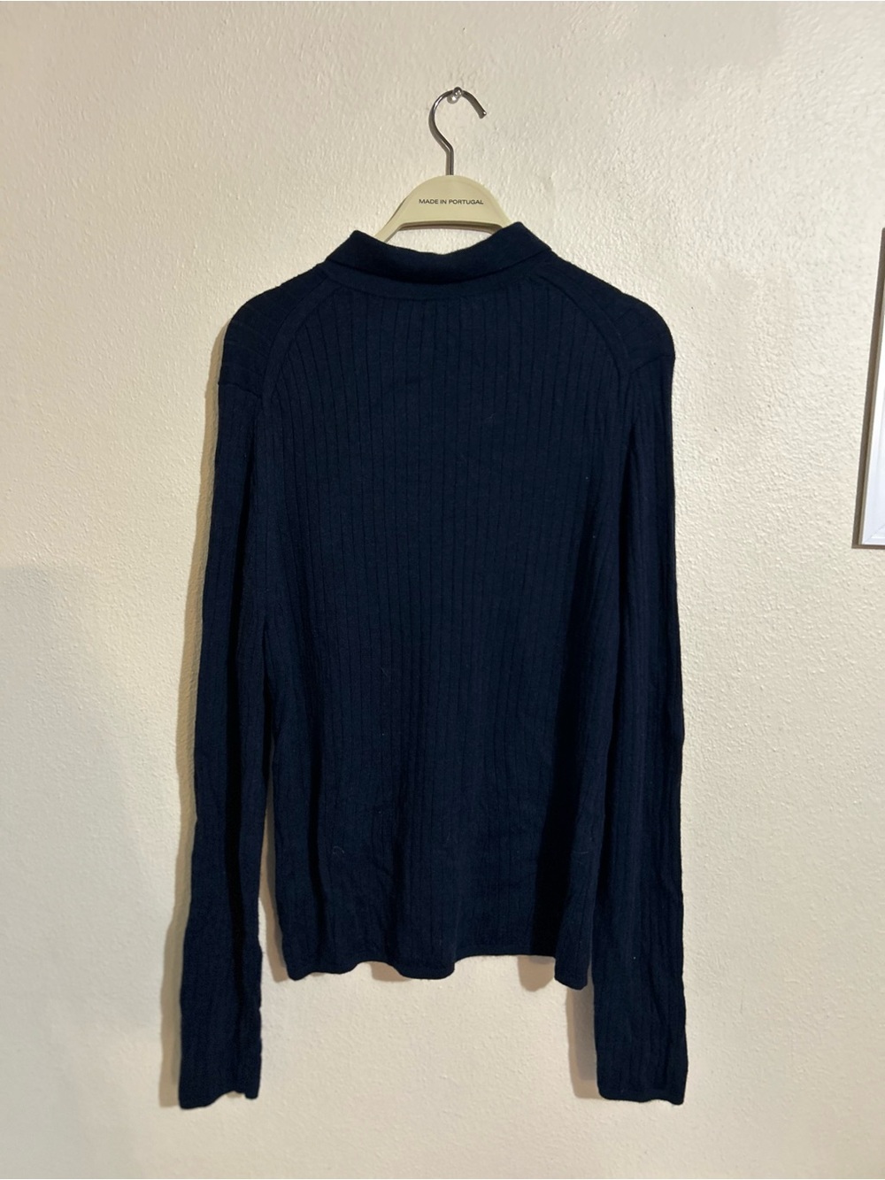 Banana Republic Navy Ribbed Extra Fine Merino Wool Sweater Top Women’s XL - Picture 5 of 6